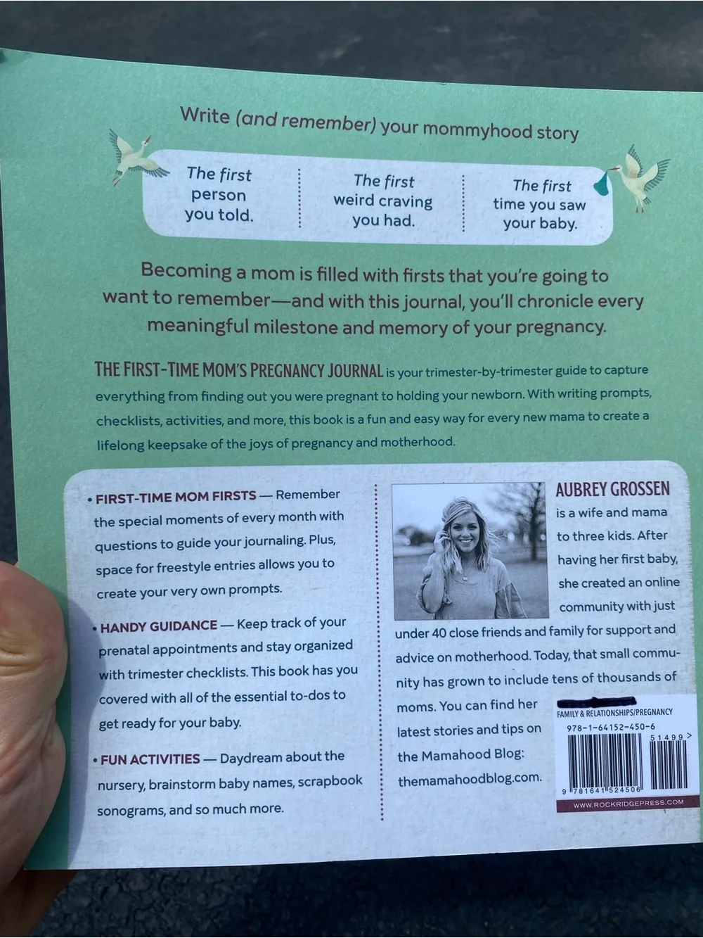 First time mom’s pregnancy baby announcement journal